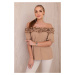 Spanish blouse with a small ruffle Camel