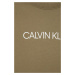 Detská bavlnená mikina Calvin Klein Jeans zelená farba, s potlačou