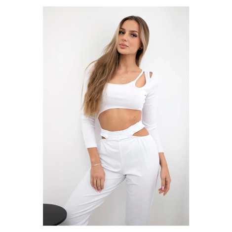Top blouse set, white