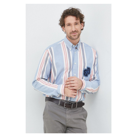 Bavlnená košeľa BOSS BOSS ORANGE pánska, regular, s golierom button-down Hugo Boss