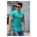 Madmext Printed Men's Turquoise T-Shirt 4478