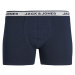 JACK & JONES Boxerky  námornícka modrá / svetlosivá / čierna / biela