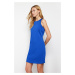 Trendyol Saks Sleeveless Straight Cut Satin Mini Woven Dress