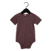 Bella Detské body s krátkym rukávom BL100B Heather Maroon