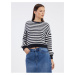 White-black ladies striped sweater ONLY Piumo - Ladies