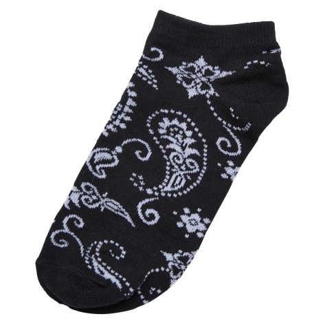 Bandana Pattern No Show Socks 5-Pack black