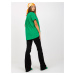 Basic green asymmetrical cotton t-shirt