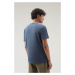 Tričko Woolrich Light Garment Dyed T-Shirt Melton Blue