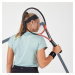 Dámske tenisové tričko Dry Soft 500 s okrúhlym výstrihom sivozelené