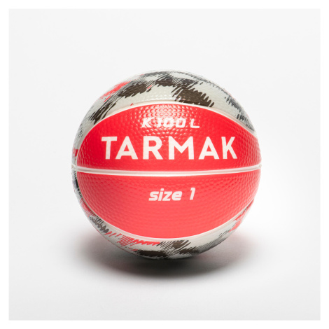 Detská penová minilopta na basketbal K100 veľkosť 1 červeno-sivá TARMAK