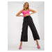 SUBLEVEL black wide trousers with polka dots