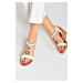 Fox Shoes White Wedge Heeled Women's Sandals