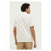 Bavlnené polo tričko Abercrombie & Fitch béžová farba, vzorované
