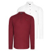 DOUBLE SET G783 DEWBERRY JUDGE COLLAR SHIRT-WHITE-BURGUNDY