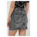 Rifľová sukňa Miss Sixty šedá farba, mini, rovný strih