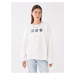 LC Waikiki Women's Crew Neck Printed Long Sleeve Oversized Sweatshirt.