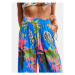 Desigual Bavlnené nohavice Tropical Party 24SWMW21 Modrá Loose Fit