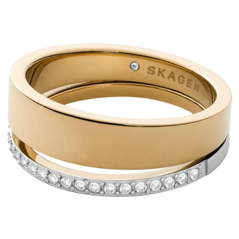 Skagen Nadčasový bicolor prsteň z ocele Elin SKJ1451998 50 mm