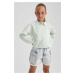 DEFACTO Girls Crop Poplin Long Sleeve Shirt