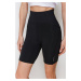 Trendyol Black Matte Recovery Fabric Reflector Printed Knitted Sports Biker/Cyclist/Short Leggin