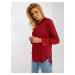 Burgundy classic women's shirt with long sleeves