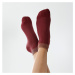 Blancheporte Súprava 3 párov jednofarebných nízkych ponožiek s vrkočovým vzorom khaki+bordo+ražn