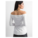 DÁMSKY BIELY TOP S ODHALENÝMI RAMENAMI RV-BZ-4692.89-WHITE