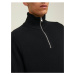 Čierny pánsky rebrovaný sveter na zips Jack & Jones Perfect