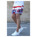 Madmext Striped Patterned Red Beach Shorts 2953