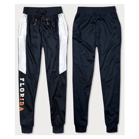 Tmavomodré pánske teplákové nohavice (8K199) J.STYLE