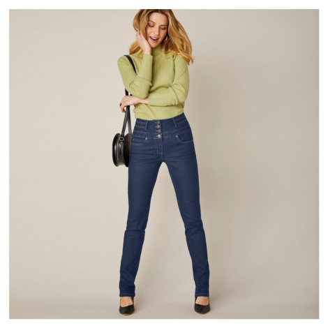 Rovné džínsy s vysokým pásom, 2 dĺžky na výber Blancheporte