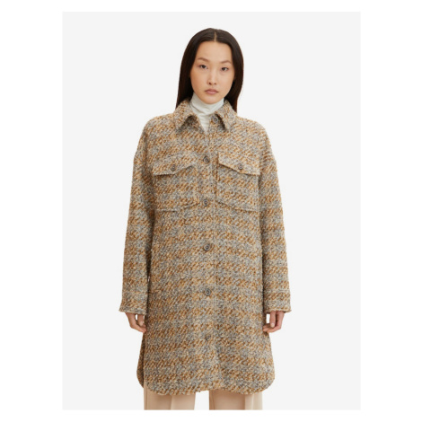 Brown Women's Plaid Coat with Wool Tom Tailor - Women