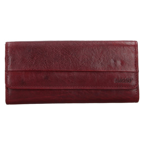 Dámska kožená peňaženka Lagen Bella - tmavo červená