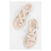 Shoeberry Women's Aero Beige Straw Sandals