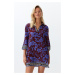 Trendyol Floral Pattern Wide Fit Mini Woven Beach Dress