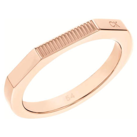 Calvin Klein Módny bronzový prsteň Faceted 35000189 52 mm