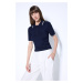 DEFACTO Women's Navy Blue Regular Fit Polo Collar Buttoned Basic Plain Short Sleeve Sweater