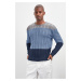 Trendyol Gray Slim Fit Crew Neck Hair Knitted Sweater