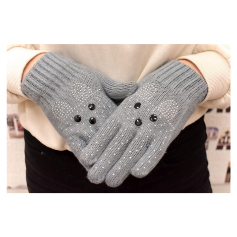Detské sivé zimné rukavice 6-12Y ELLIE John-C