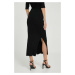 Sukňa Calvin Klein čierna farba, maxi, puzdrová