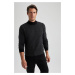 DEFACTO Regular Fit Color Block Turtleneck Knit Sweater