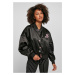 Women's Beginner Satin College Jacket Black