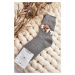 Warm cotton socks with teddy bear, dark grey