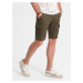 Ombre One-color men's shorts with cargo pockets - dark olive