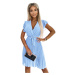 Women's pleated chiffon dress with neckline and ruffles Numoco