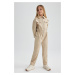 DEFACTO Girl's Zippered Long Sleeve Gabardine Jumpsuit