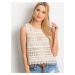 Beige openwork top