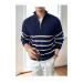 71766 Dewberry Zippered Knit Mens Sweater-NAVY