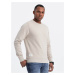 Ombre Men's BASIC sweatshirt with round neckline - light beige