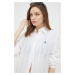 Ľanová plážová košeľa Polo Ralph Lauren biela farba, 21264377